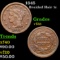 1845 Coronet Head Large Cent 1c Grades vg+