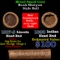 Mixed small cents 1c orig shotgun roll, 1917-s Wheat Cent, 1898 Indian Cent other end, Brinks Wra