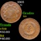 1865 Two Cent Piece 2c Grades f+