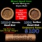 Mixed small cents 1c orig shotgun roll, 1918-s Wheat Cent, 1894 Indian Cent other end, Brinks Wrappe