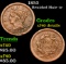 1853 Braided Hair Large Cent 1c Grades xf Details