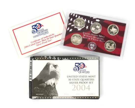 2004 United States Quarters Silver Proof Set - 5 pc set