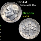 1964-d Roosevelt Dime 10c Grades Choice AU