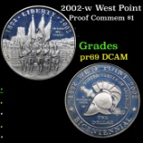 Proof 2002-w West Point Modern Commem Dollar $1 Grades GEM++ Proof Deep Cameo