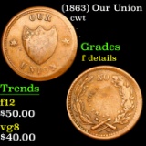 (1863) Our Union Civil War Token 1c Grades f details