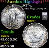 ***Auction Highlight*** 1927-p Standing Liberty Quarter 25c Graded ms66+ By SEGS (fc)