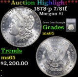 ***Auction Highlight*** 1878-p 7/8tf Morgan Dollar $1 Graded ms65 By SEGS (fc)