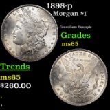 1898-p Morgan Dollar $1 Grades GEM Unc