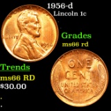 1956-d Lincoln Cent 1c Grades GEM+ Unc RD