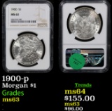 NGC 1900-p Morgan Dollar $1 Graded ms63 By NGC