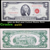 1963 $2 Red seal United States Note Grades Choice AU