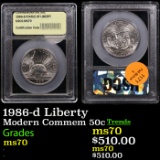 1986-d Liberty Modern Commem Half Dollar 50c Graded ms70 By USCG