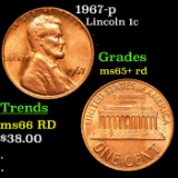 1967-p Lincoln Cent 1c Grades Gem+ Unc RD