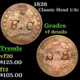 1826 Classic Head half cent 1/2c Grades vf details
