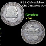 1893 Columbian Old Commem Half Dollar 50c Grades xf