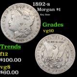 1892-s Morgan Dollar $1 Grades vg+