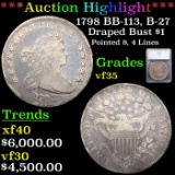 ***Auction Highlight*** 1798 Draped Bust Dollar BB-113, B-27 $1 Graded vf35 By SEGS (fc)