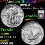 ***Auction Highlight*** 1926-d Standing Liberty Quarter 25c Graded ms65+ By SEGS (fc)