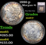 1886-p Morgan Dollar $1 Graded ms64+ By SEGS