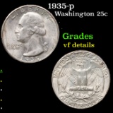 1935-p Washington Quarter 25c Grades vf details