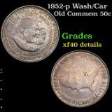 1952-p Wash/Car Old Commem Half Dollar 50c Grades xf Details