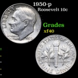 1950-p Roosevelt Dime 10c Grades xf