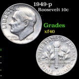 1949-p Roosevelt Dime 10c Grades xf
