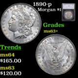 1890-p Morgan Dollar $1 Graded ms63+ By SEGS