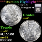 ***Auction Highlight*** 1921-d Morgan Dollar $1 Graded ms65+ By SEGS (fc)
