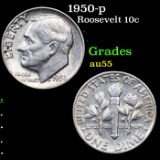 1950-p Roosevelt Dime 10c Grades Choice AU