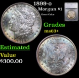 1899-o Morgan Dollar Colorully Toned $1 Graded ms63+ By SEGS