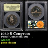 Proof 1989-S Congress Modern Commem Half Dollar 50c Graded pr68 dcam By USCG