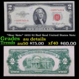 *Star Note* 1953 $2 Red Seal United States Note Grades AU Details