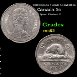 1989 Canada 5 Cents 5c KM-60.2a Grades Select Unc