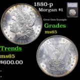 1880-p Morgan Dollar $1 Grades GEM Unc By SEGS