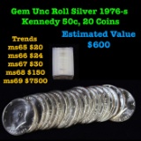 Full Roll Silver Bi-Centennial Gem 1976-s Silver Eisenhower 'Ike' Dollars. 20 Coins total.