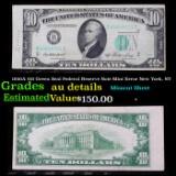 1950A $10 Green Seal Federal Reserve Note Mint Error New York, NY Grades AU Details