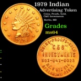 1979 Indian Advertising Token 1c Grades Choice Unc