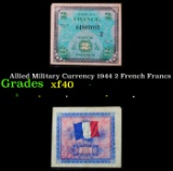 Allied Military Currency 1944 2 French Francs Grades xf