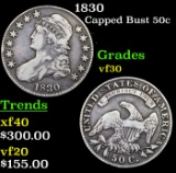 1830 Capped Bust Half Dollar 50c Grades vf++
