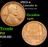1913-s Lincoln Cent 1c Grades vg+