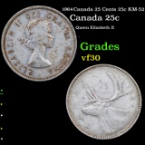 1964 Canada 25 Cents 25c KM-52 Grades vf++