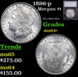 1896-p Morgan Dollar $1 Graded ms64+ By SEGS