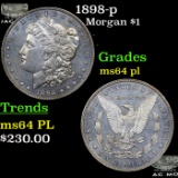 1898-p Morgan Dollar $1 Grades Choice Unc PL