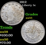1912 Liberty Nickel 5c Grades Choice AU