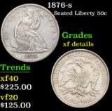 1876-s Seated Half Dollar 50c Grades xf details