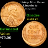 1944-p Lincoln Cent Mint Error 1c Grades Select Unc RB