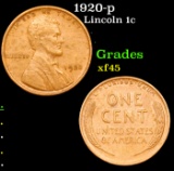 1920-p Lincoln Cent 1c Grades xf+