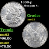1886-p Morgan Dollar $1 Grades Select Unc