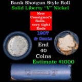 Liberty Nickel Shotgun Roll in Old Bank Style  Wrapper 1907 & Cents Mint Ends